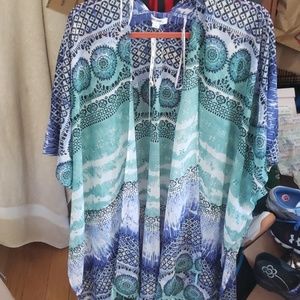 Ultra Pink Blue and Green Patterned Blouse